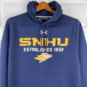 Under Armour Storm Loose Fit SNHU Pullover Hoodie Navy Blue Mens Large